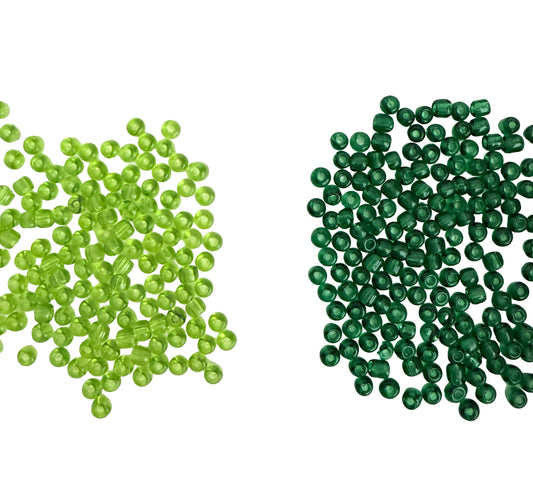 3mm Green Seed Beads • Lime Green & Dark Green • 15g Pack