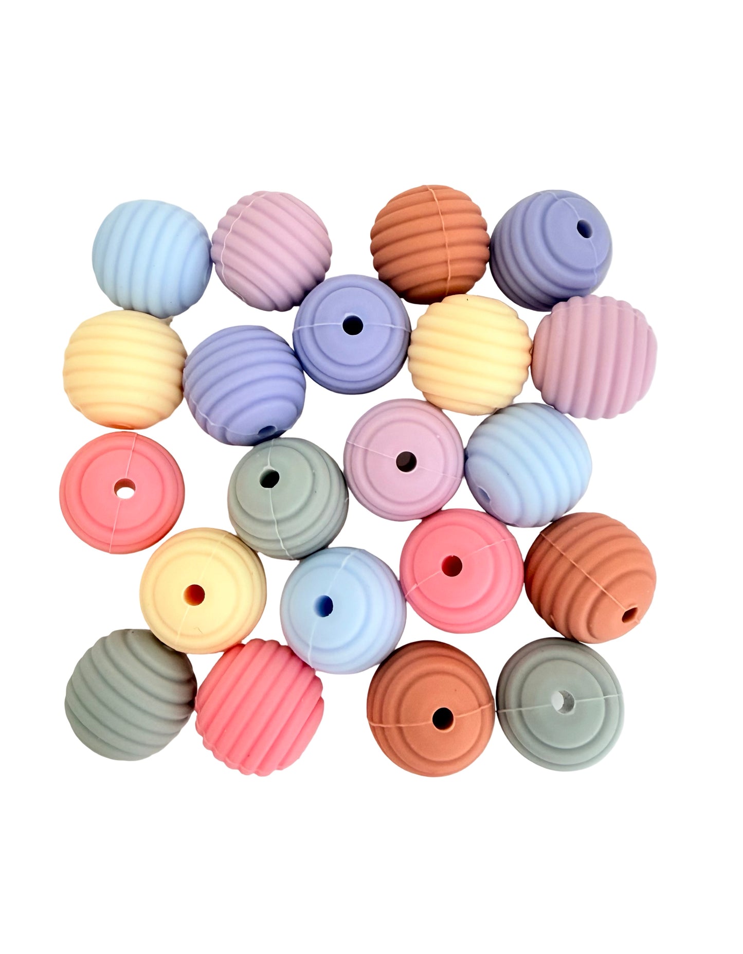 15mm Ribbed Silicone Beads (Sold Individually)