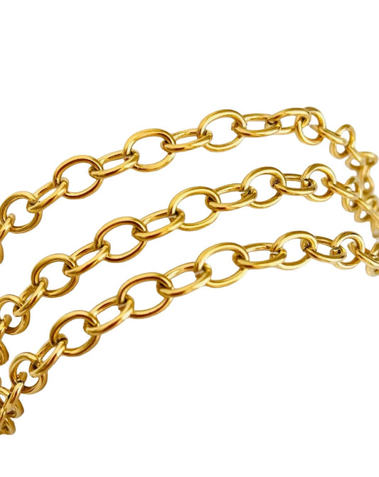 6mm x 8mm Gold over Stainless Steel Oval Chain • Sold by the Foot