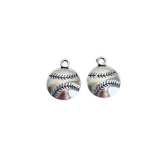 Base Metal Baseball Charm (Hollow Back)