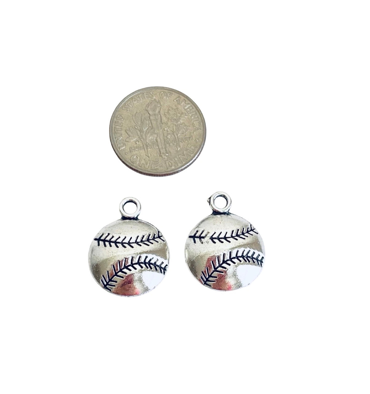 Base Metal Baseball Charm (Hollow Back)