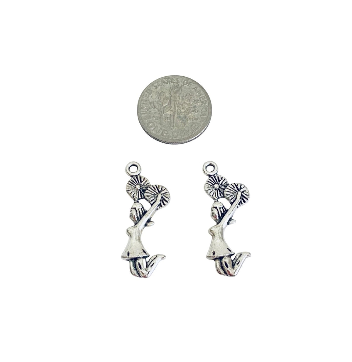 Base Metal Cheerleader Charm