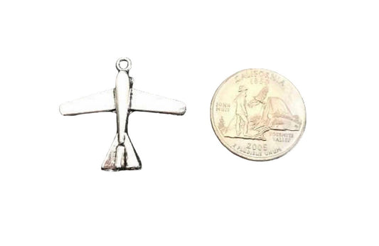 Base Metal Large Plane Charm