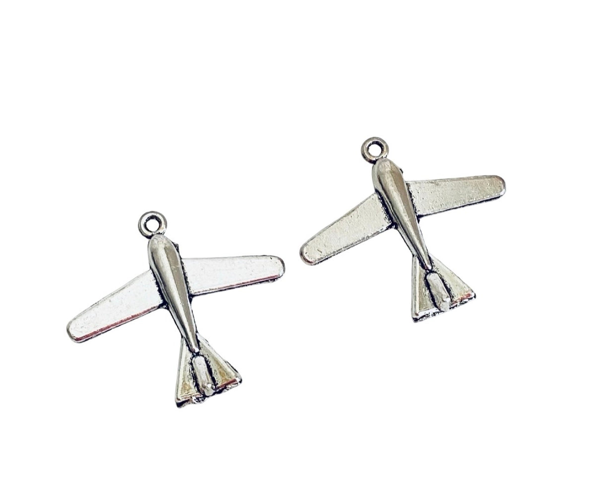 Base Metal Large Plane Charm