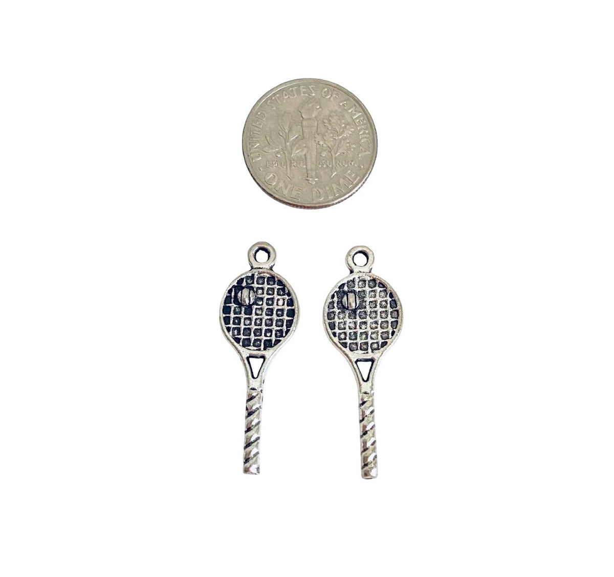 Base Metal Tennis Racket Charm