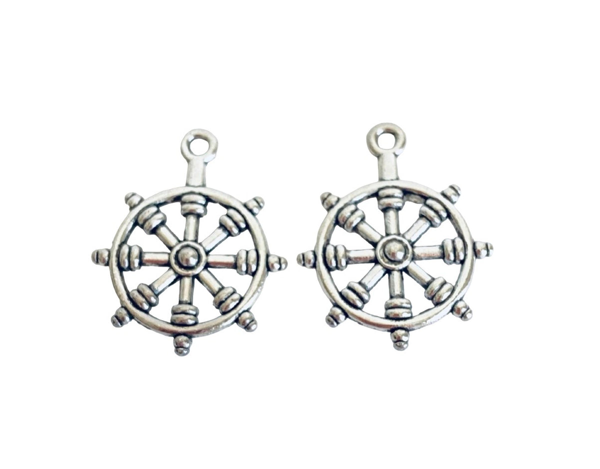 Base Metal Ship Wheel Charms
