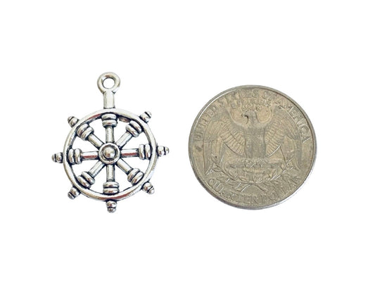 Base Metal Ship Wheel Charms