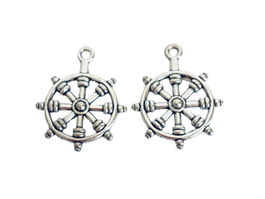 Base Metal Ship Wheel Charms
