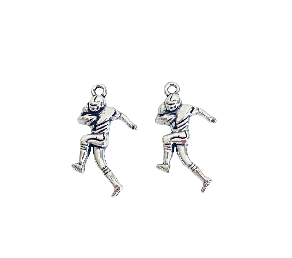 Base Metal Football Player Charms