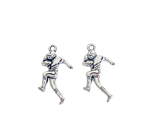 Base Metal Football Player Charms