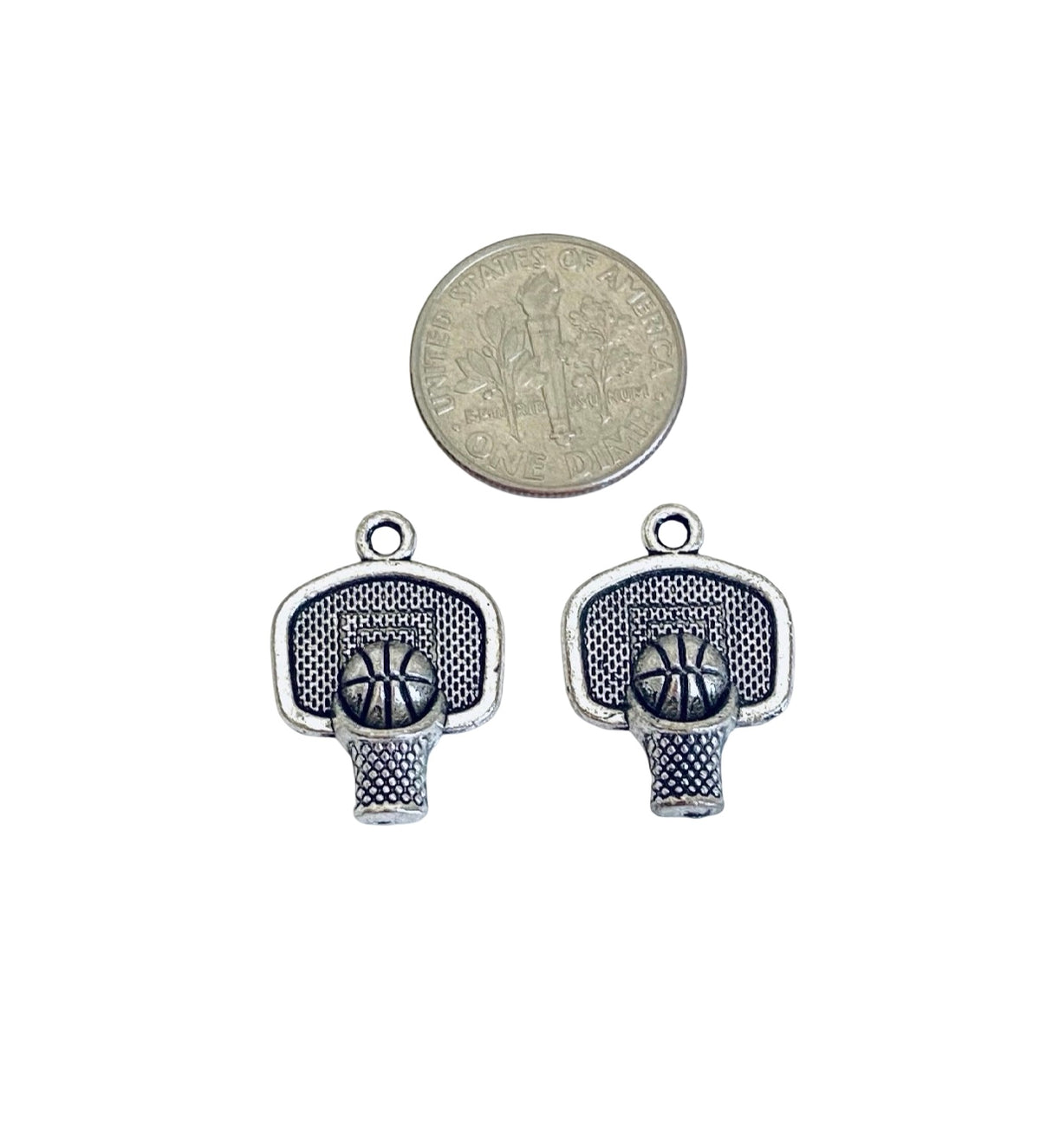Base Metal Basketball Hoop Charms