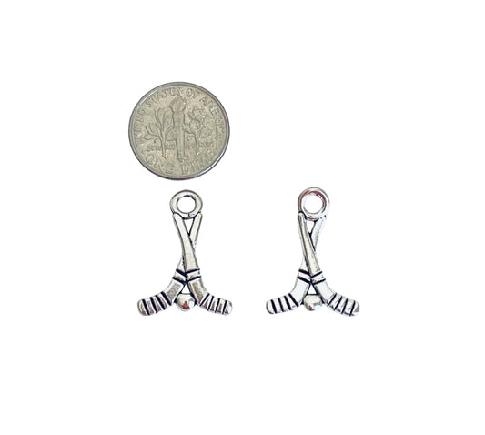 Base Metal Hockey Sticks Charms