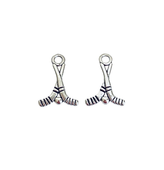 Base Metal Hockey Sticks Charms