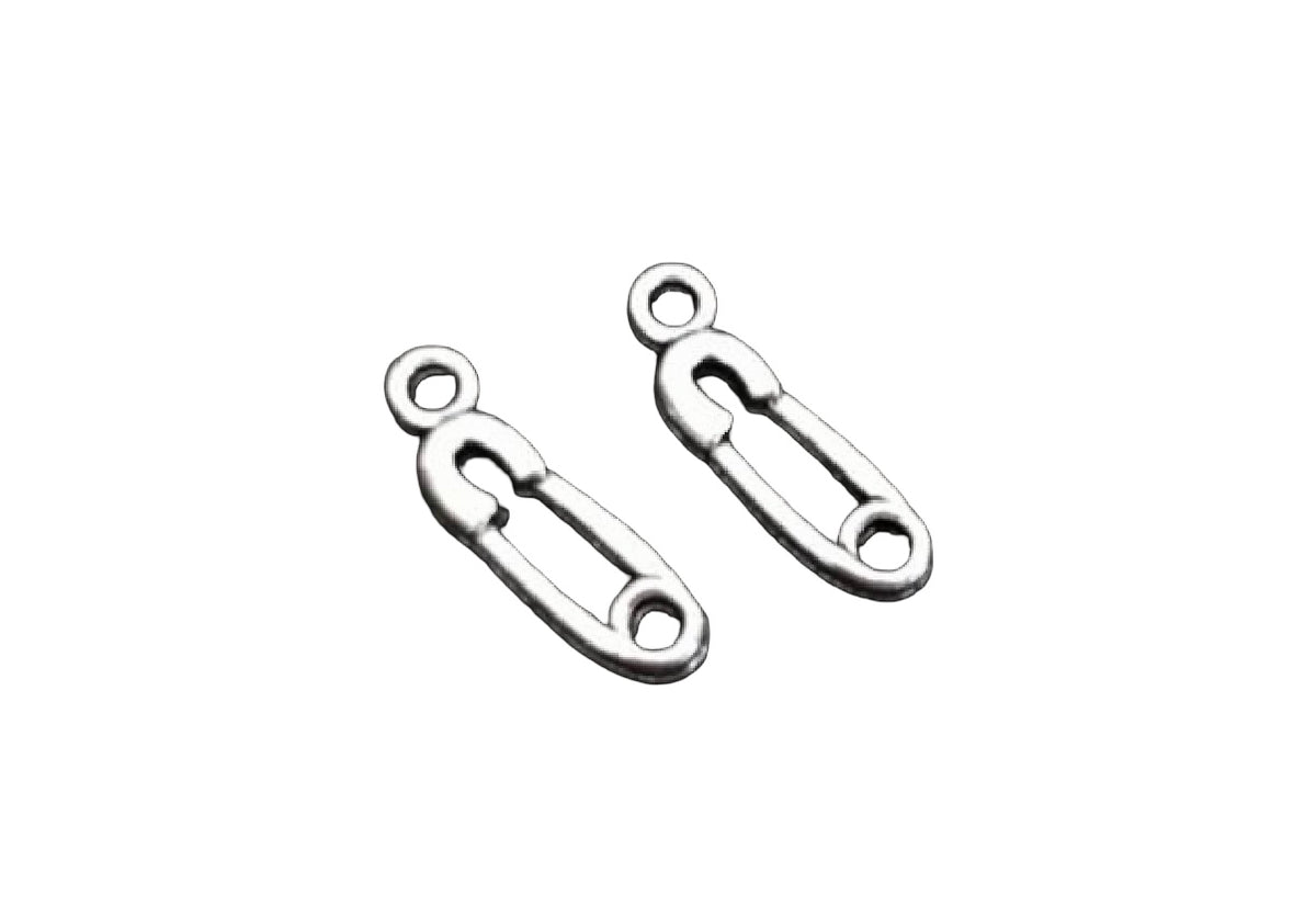 Base Metal Small Safety Pin Charms