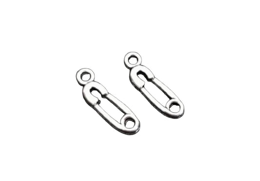 Base Metal Small Safety Pin Charms