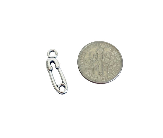 Base Metal Small Safety Pin Charms
