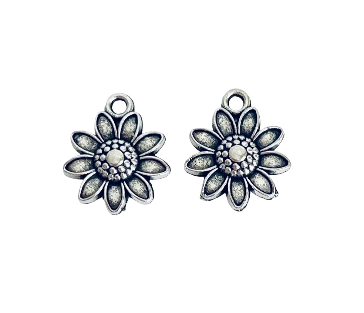 Base Metal Small Sunflower Charms