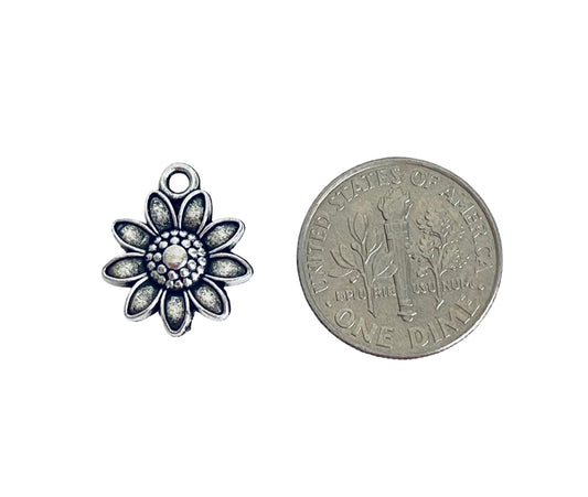 Base Metal Small Sunflower Charms