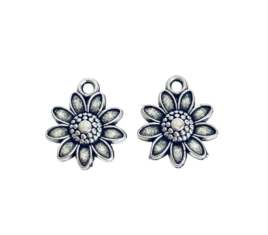 Base Metal Small Sunflower Charms