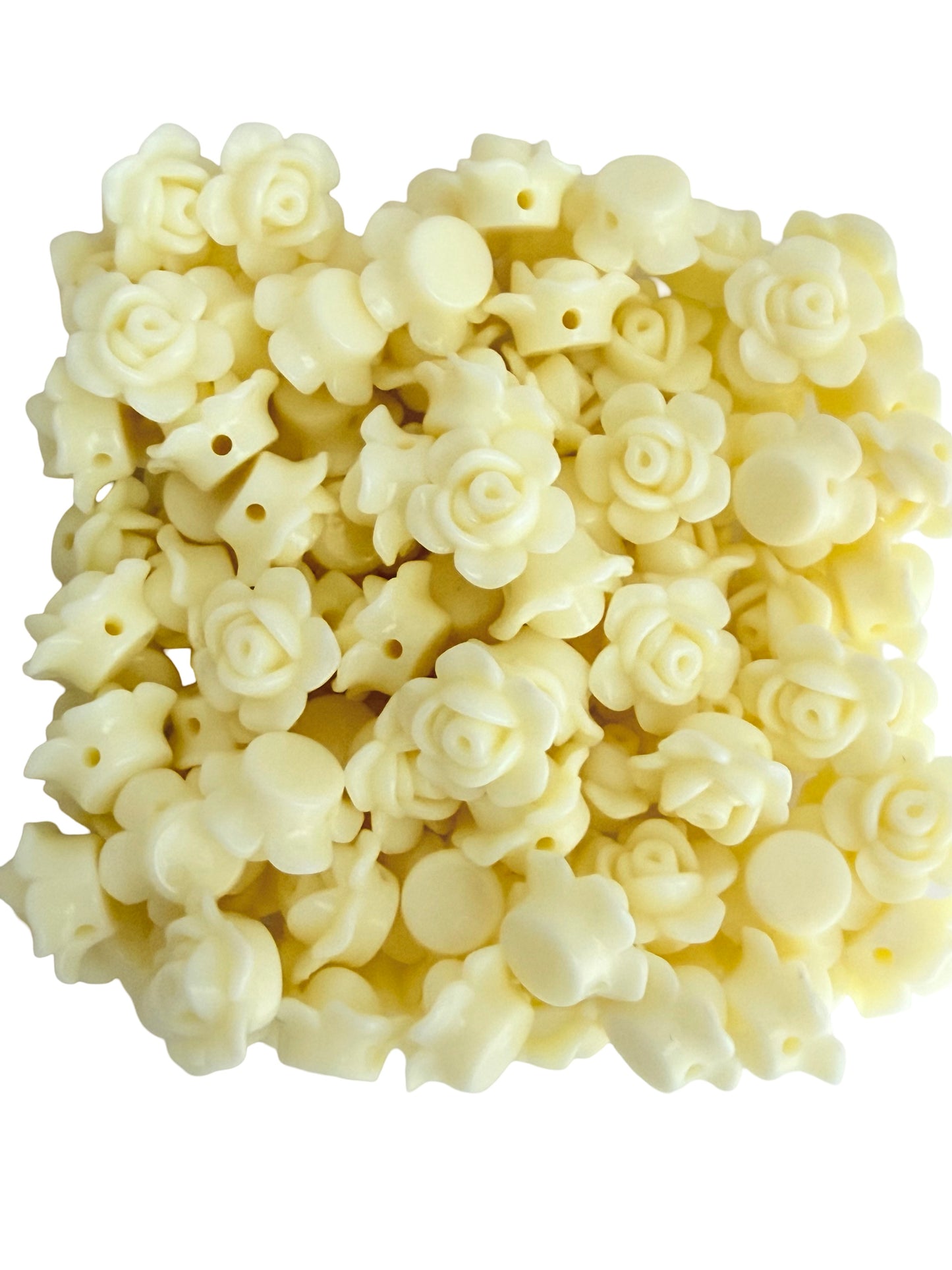 Small Acrylic Rose Beads • Mini Flower Beads for Jewelry Making Craft Supplies