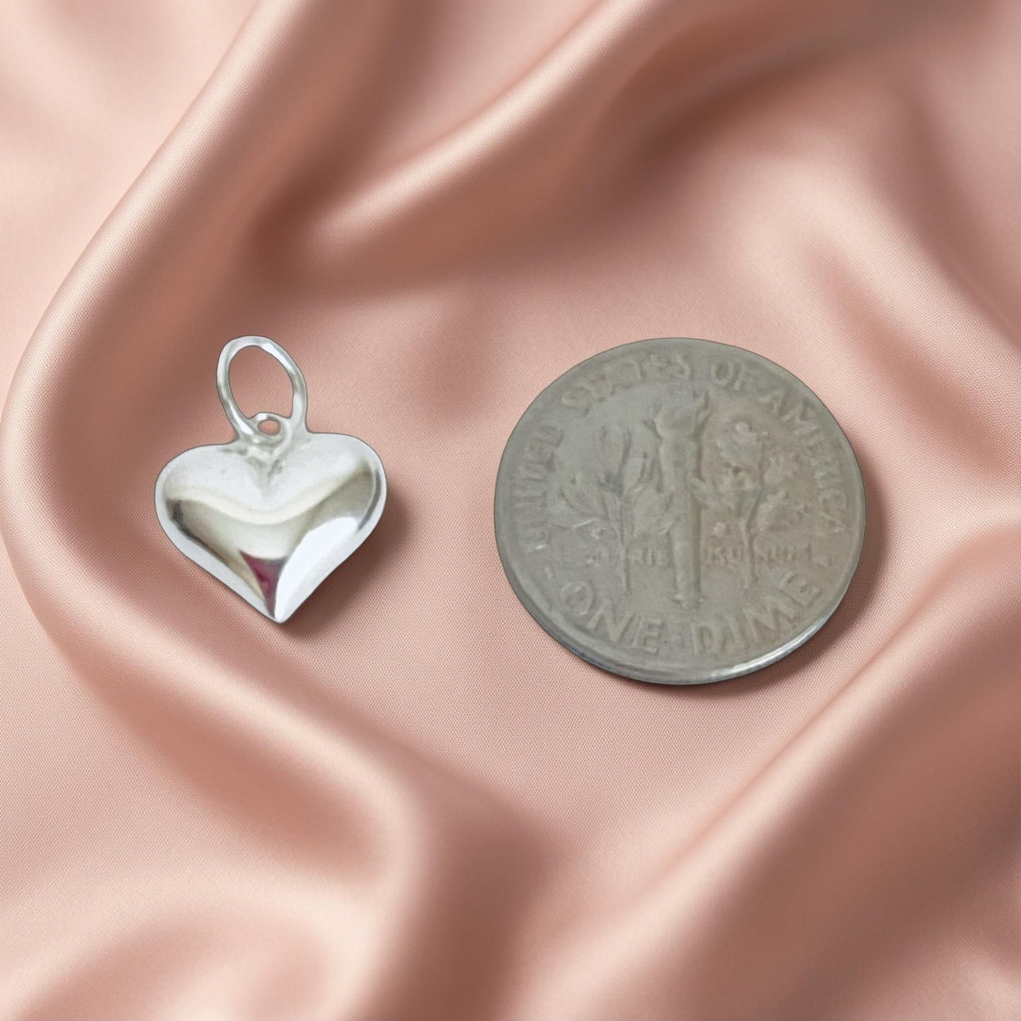 Sterling Silver Puff Heart Charm