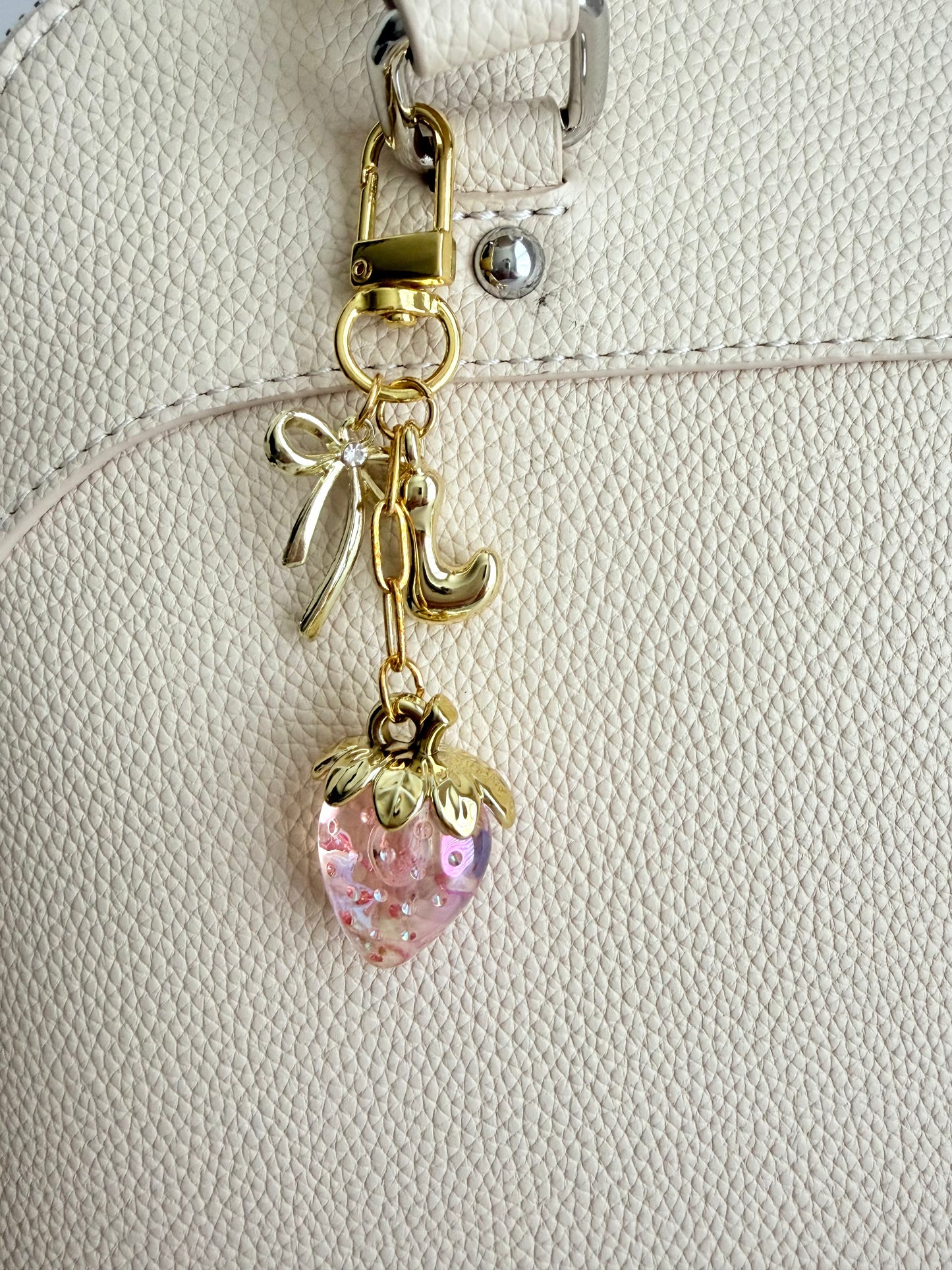 Personalized Apple or Strawberry Bag Charm