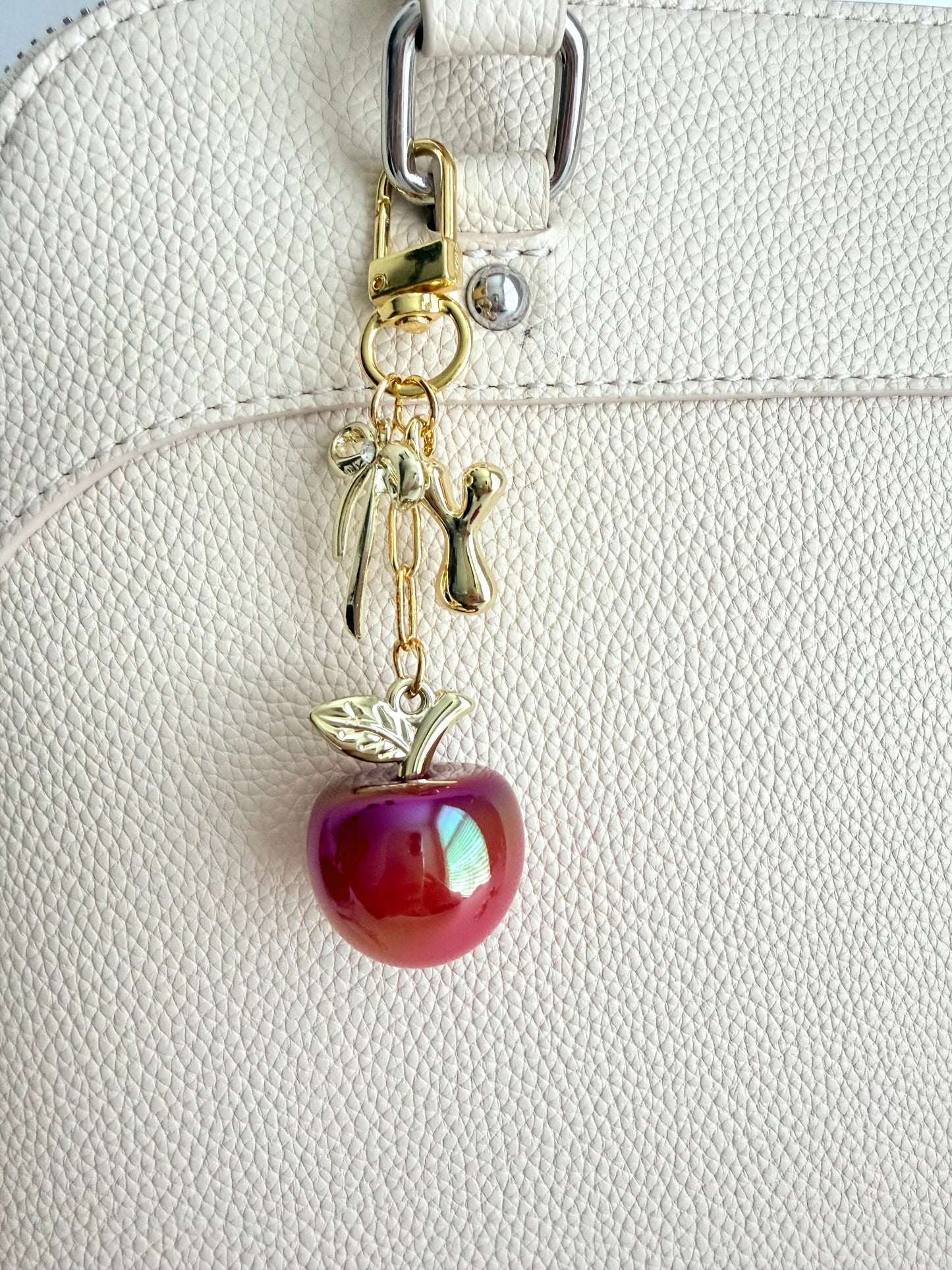 Personalized Apple or Strawberry Bag Charm