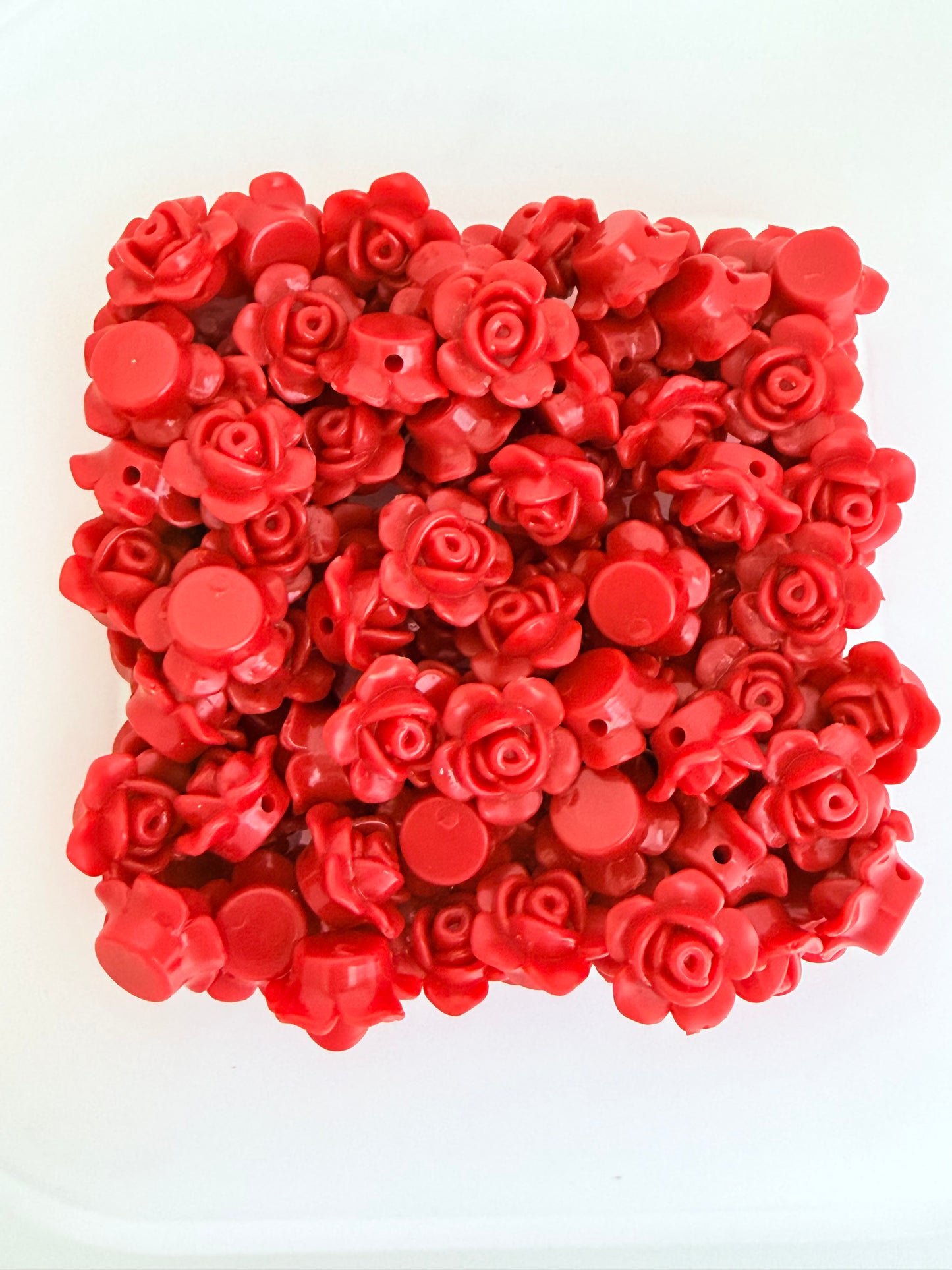 Small Acrylic Rose Beads • Mini Flower Beads for Jewelry Making Craft Supplies