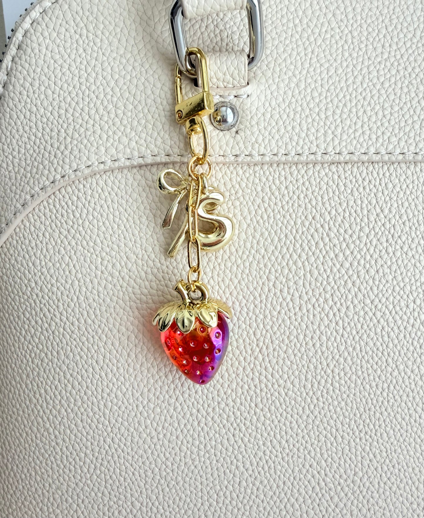 Personalized Apple or Strawberry Bag Charm