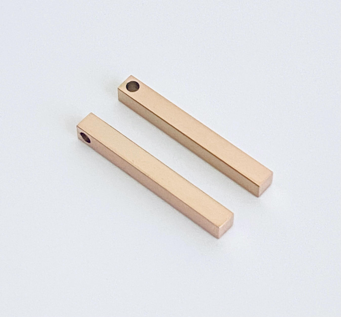 Long Square Bar Blank 5x40mm – Stainless Steel, Gold or Rose Gold over Stainless Steel • Engravable Bar Pendant for Jewelry Making