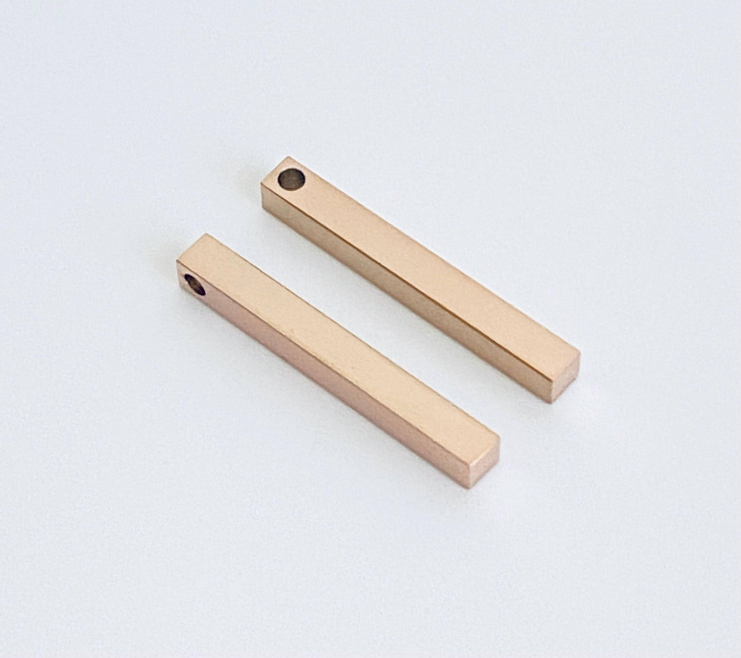 Long Square Bar Blank 5x40mm – Stainless Steel, Gold or Rose Gold over Stainless Steel • Engravable Bar Pendant for Jewelry Making
