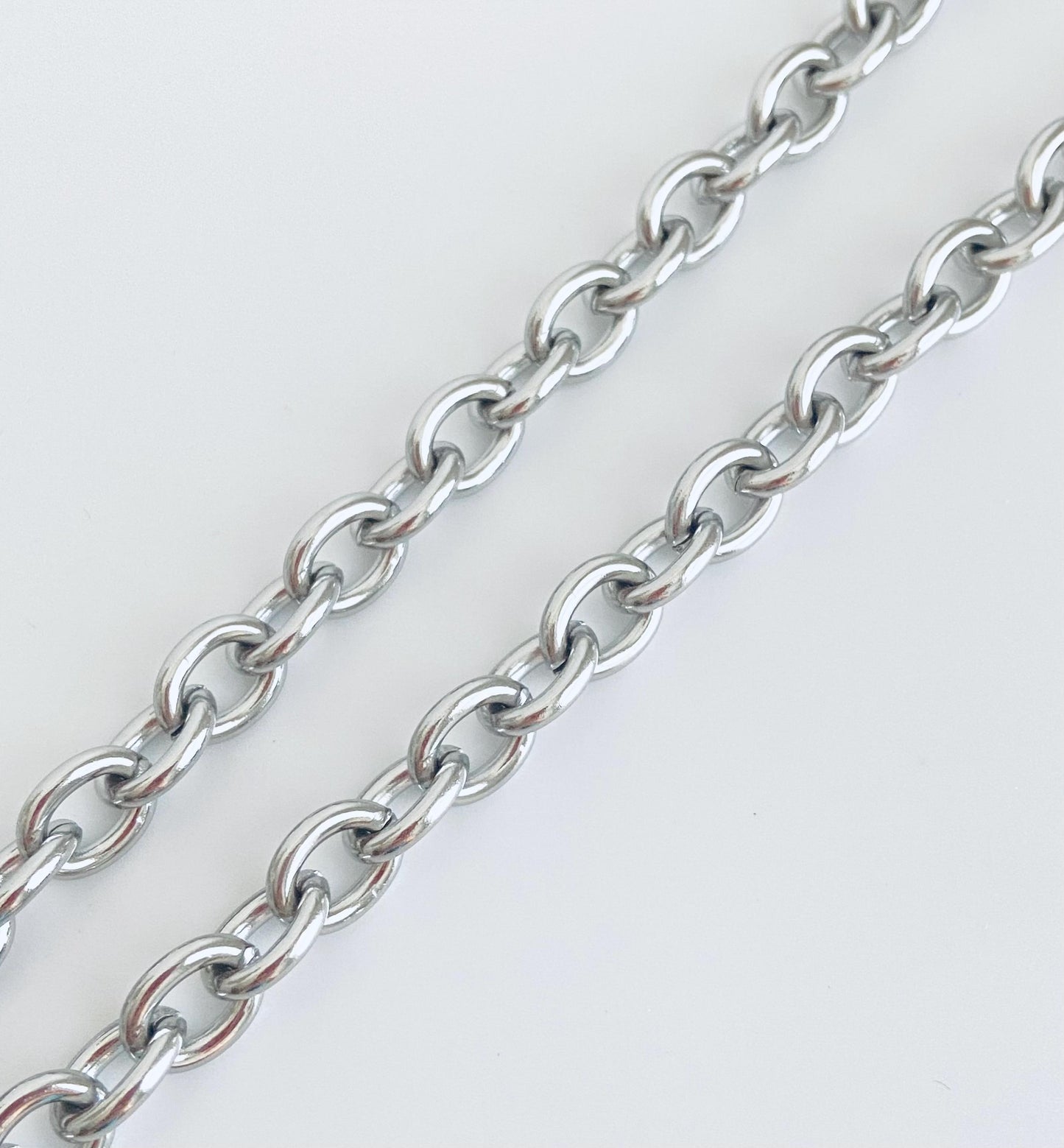 8x10mm Chunky Stainless Steel Oval Chain