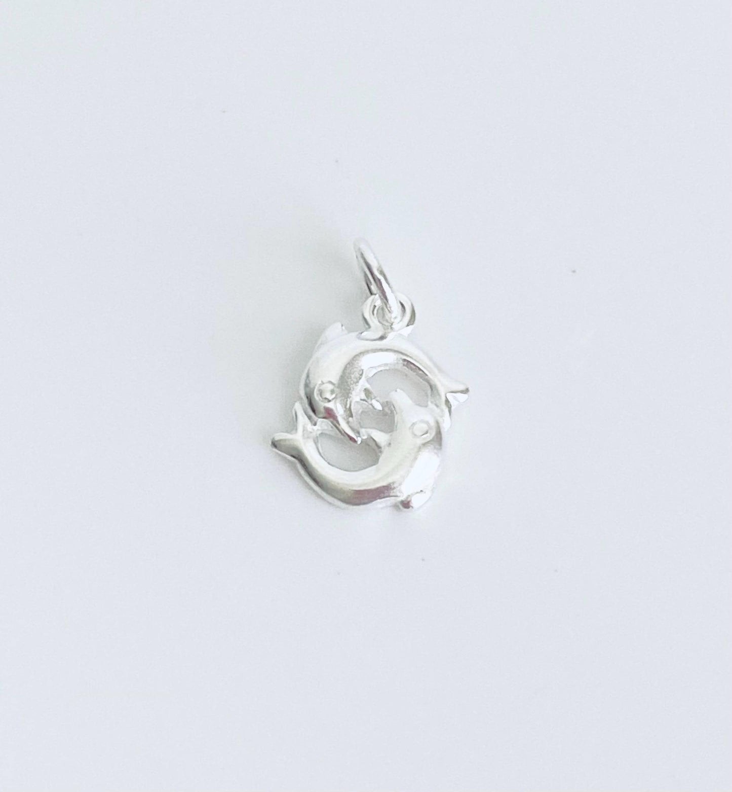 Sterling Silver Double Dolphin Charm
