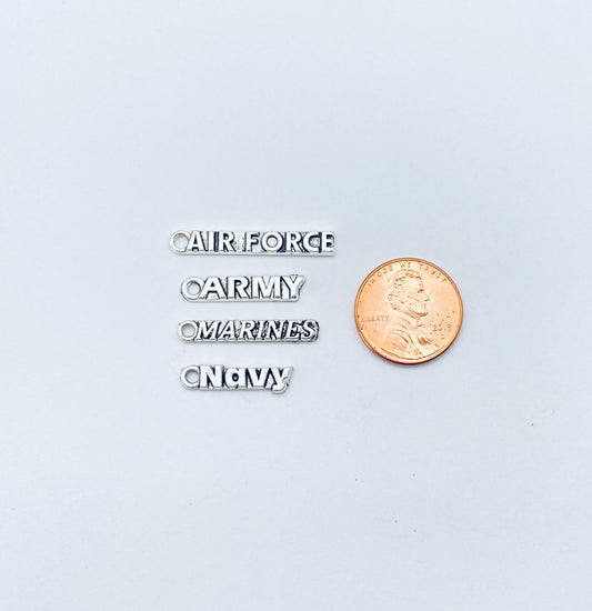 Military Charms - Air Force. Army. Marines. Navy