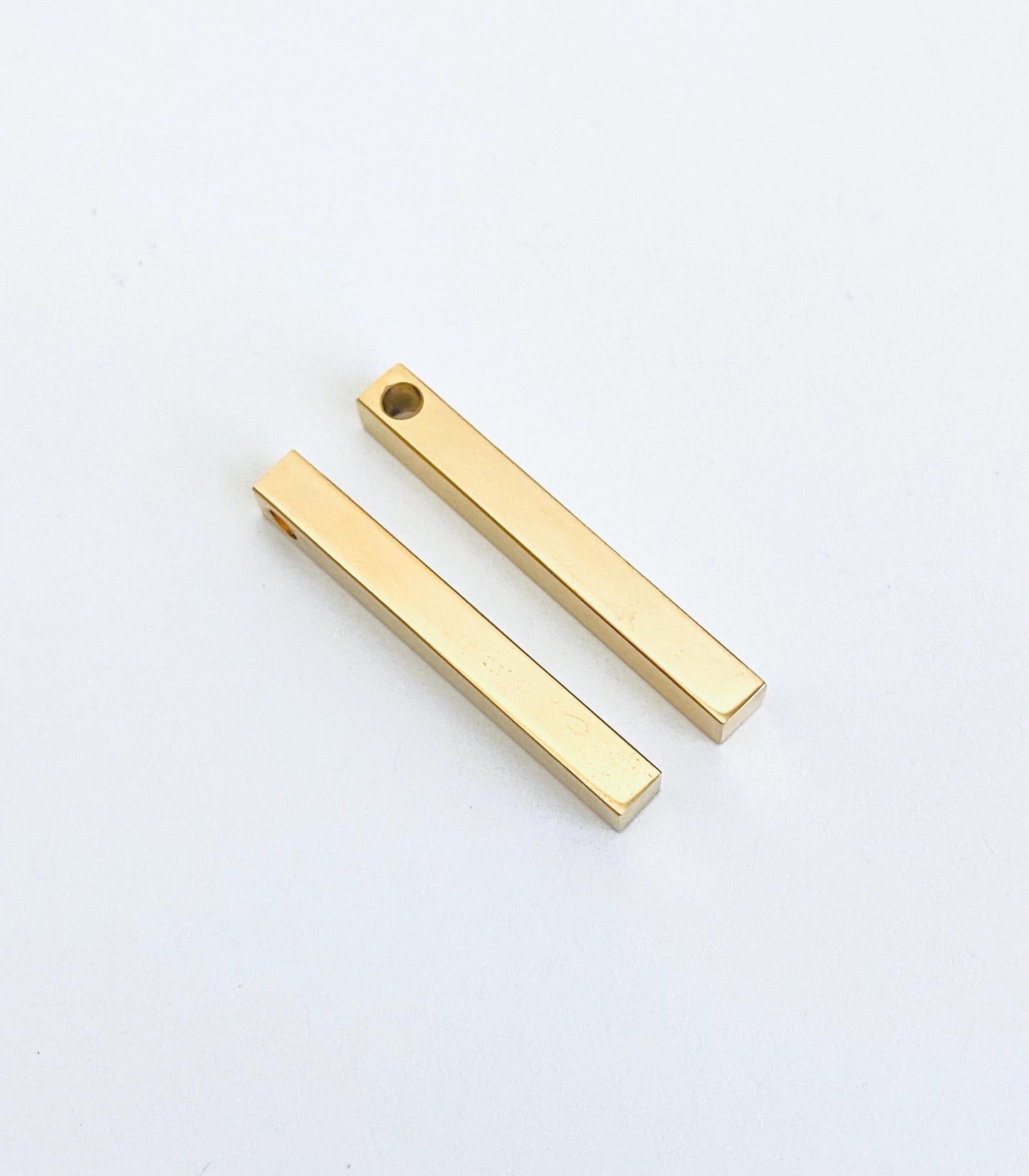 4-Sided Gold Stainless Steel Long Blank (5mm x 40mm)