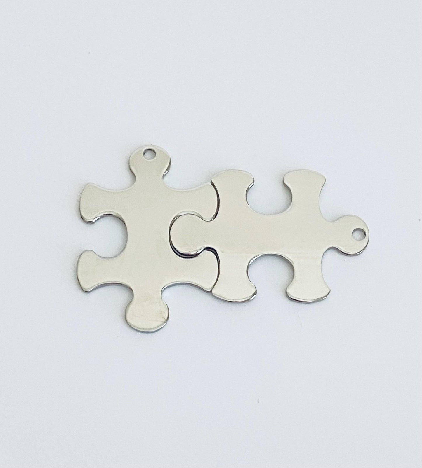 Stainless Steel Puzzle Pendant Blank (23x33mm) – Custom Engravable Jewelry & Craft Supplies