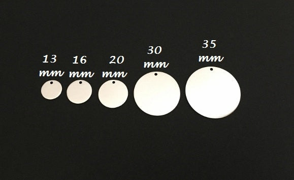 13mm Engravable Stainless Steel Round Blank Tag