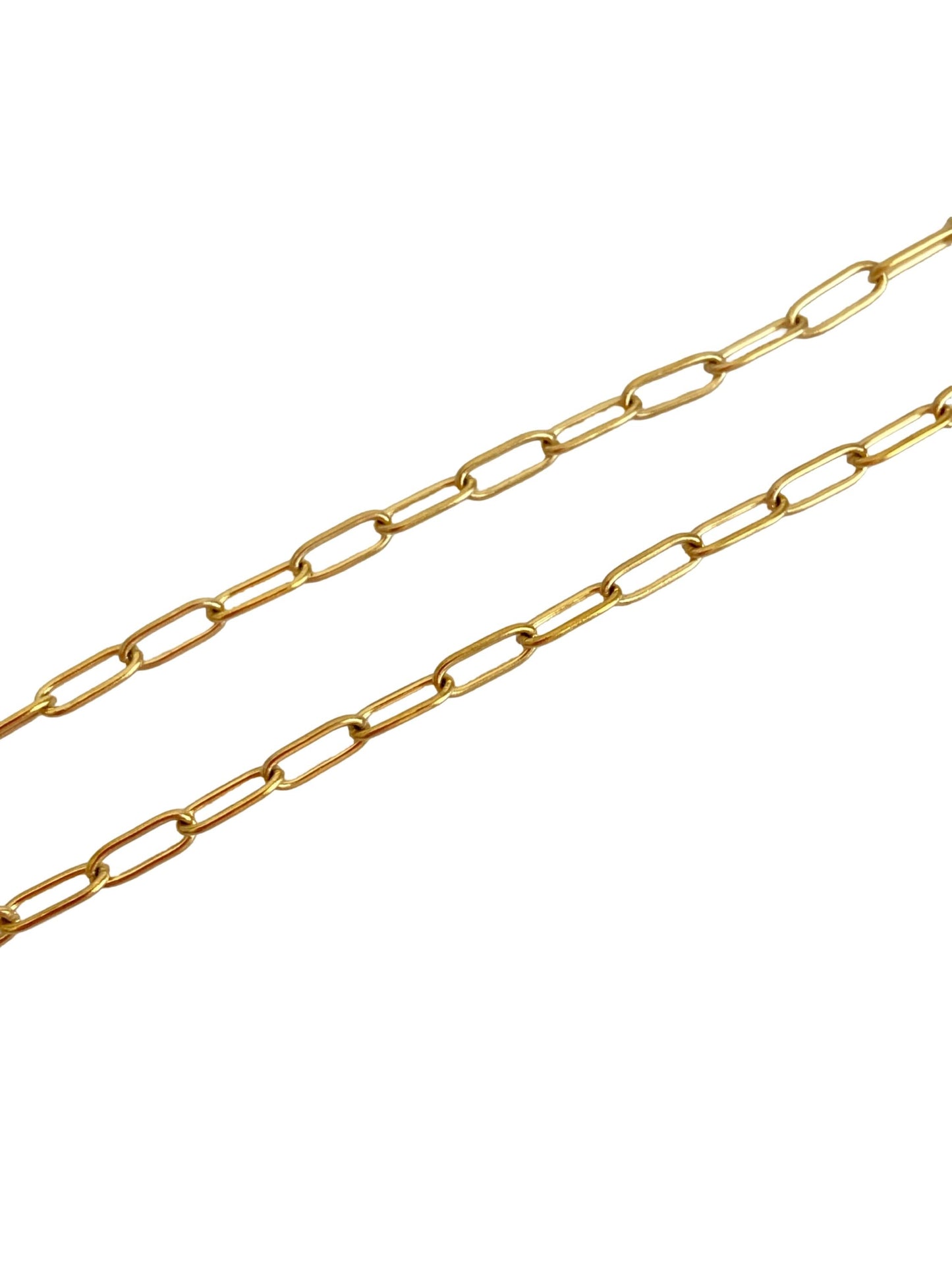 18K Gold Over Stainless Steel Flat Small Paperclip Chain (2.5x6mm)