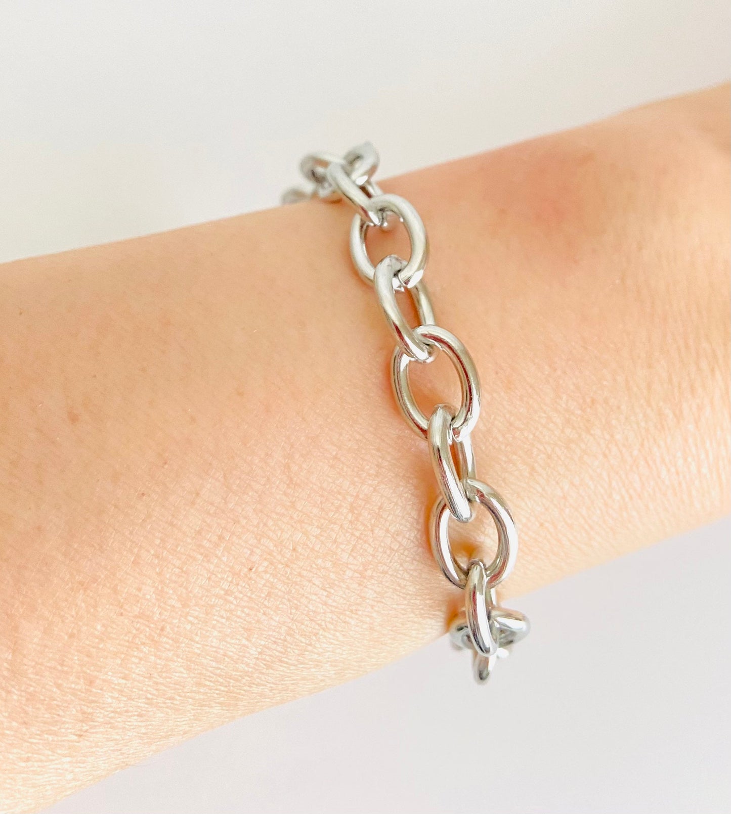 8x10mm Chunky Stainless Steel Oval Chain