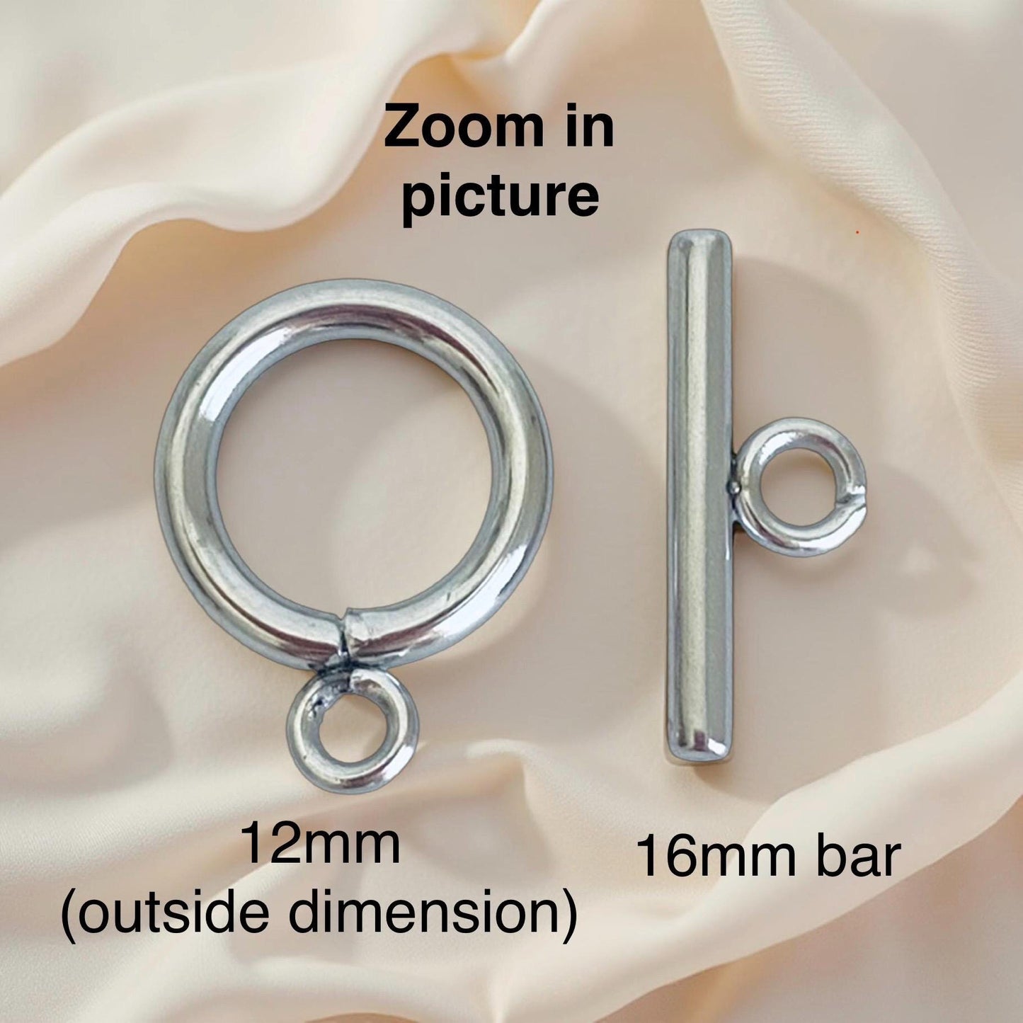 12mm Stainless Steel Toggle Clasp