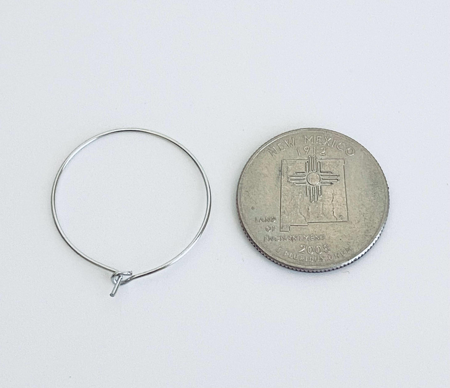 Stainless Steel Wine Charm Hoop (25mm)