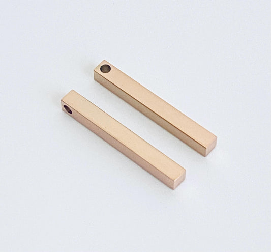 4-Sided Rose Gold over Stainless Steel Long Blank (5mm x 40mm)
