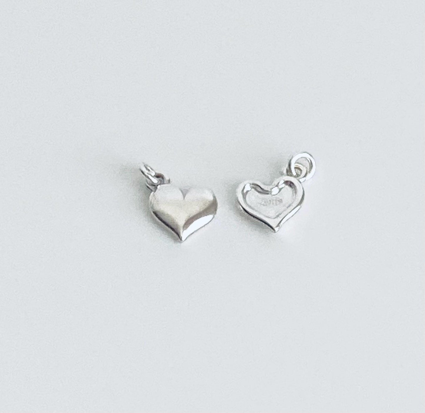 Tiny Sterling Silver Sideway Heart Charm