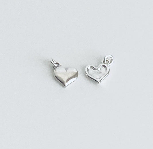 Tiny Sterling Silver Sideway Heart Charm