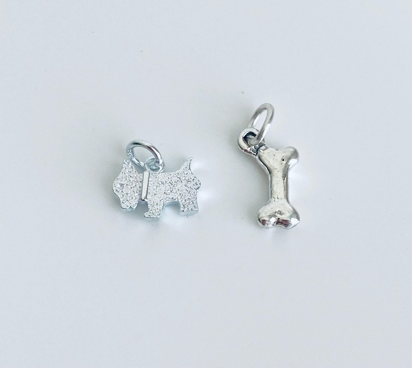 Sterling Silver Dog Charm or Dog Bone Charm