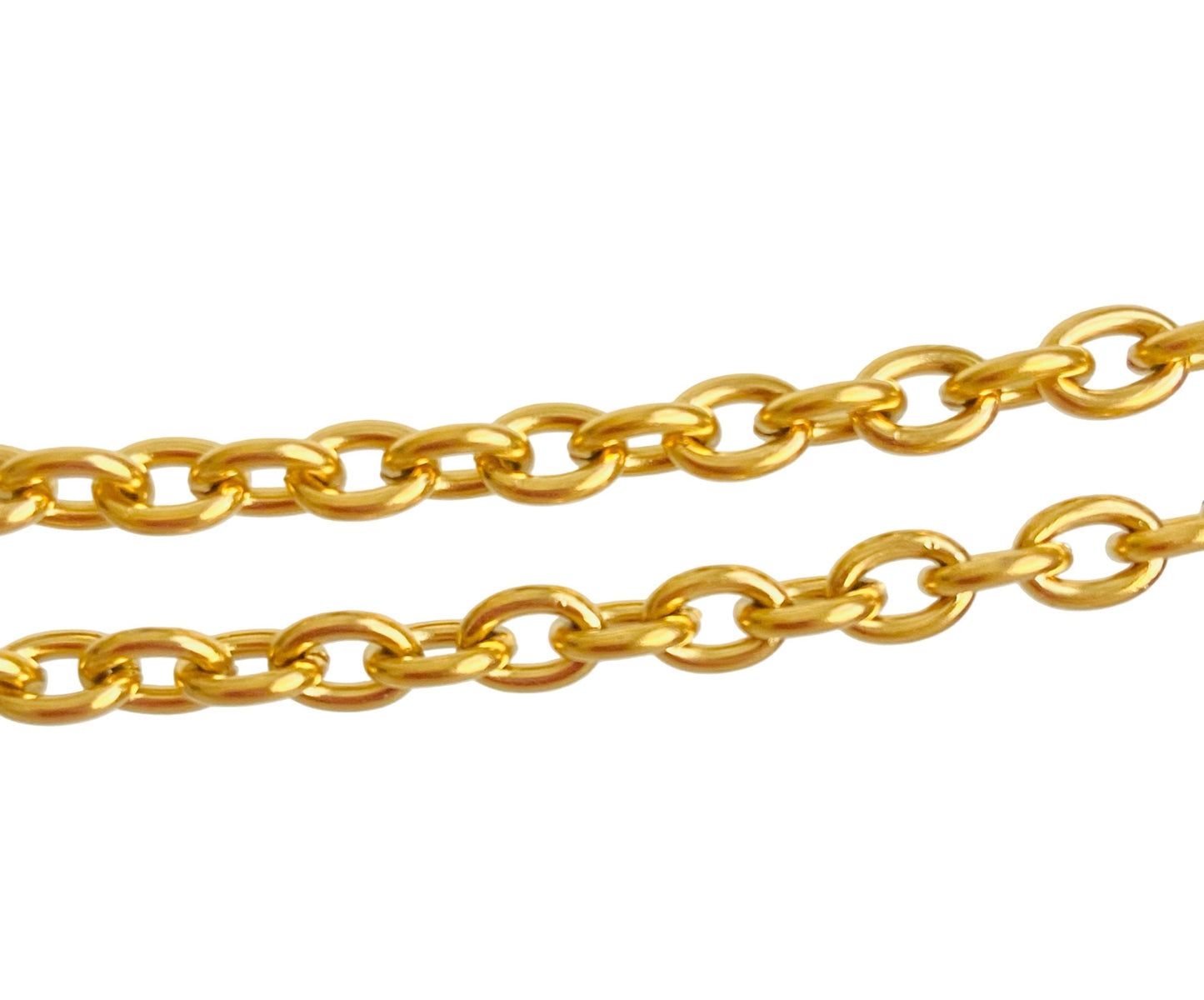 18K Gold Over Stainless Steel Oval Chain (4.5x6mm)