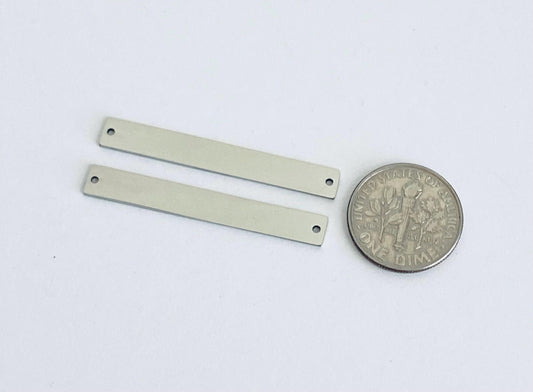 Stainless Steel Skinny Long Bar Blank with Polished Finish • Engravable Bar Pendant for Jewelry Making, Necklaces & Personalized Gifts