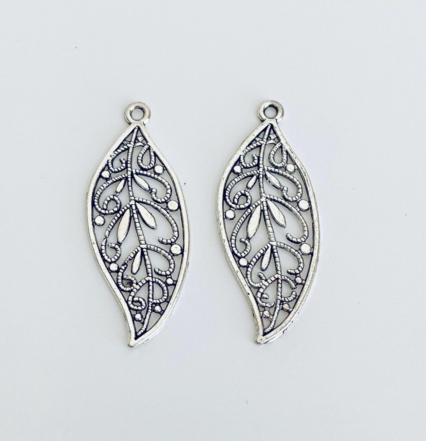 Large Filigree Leaf Charm