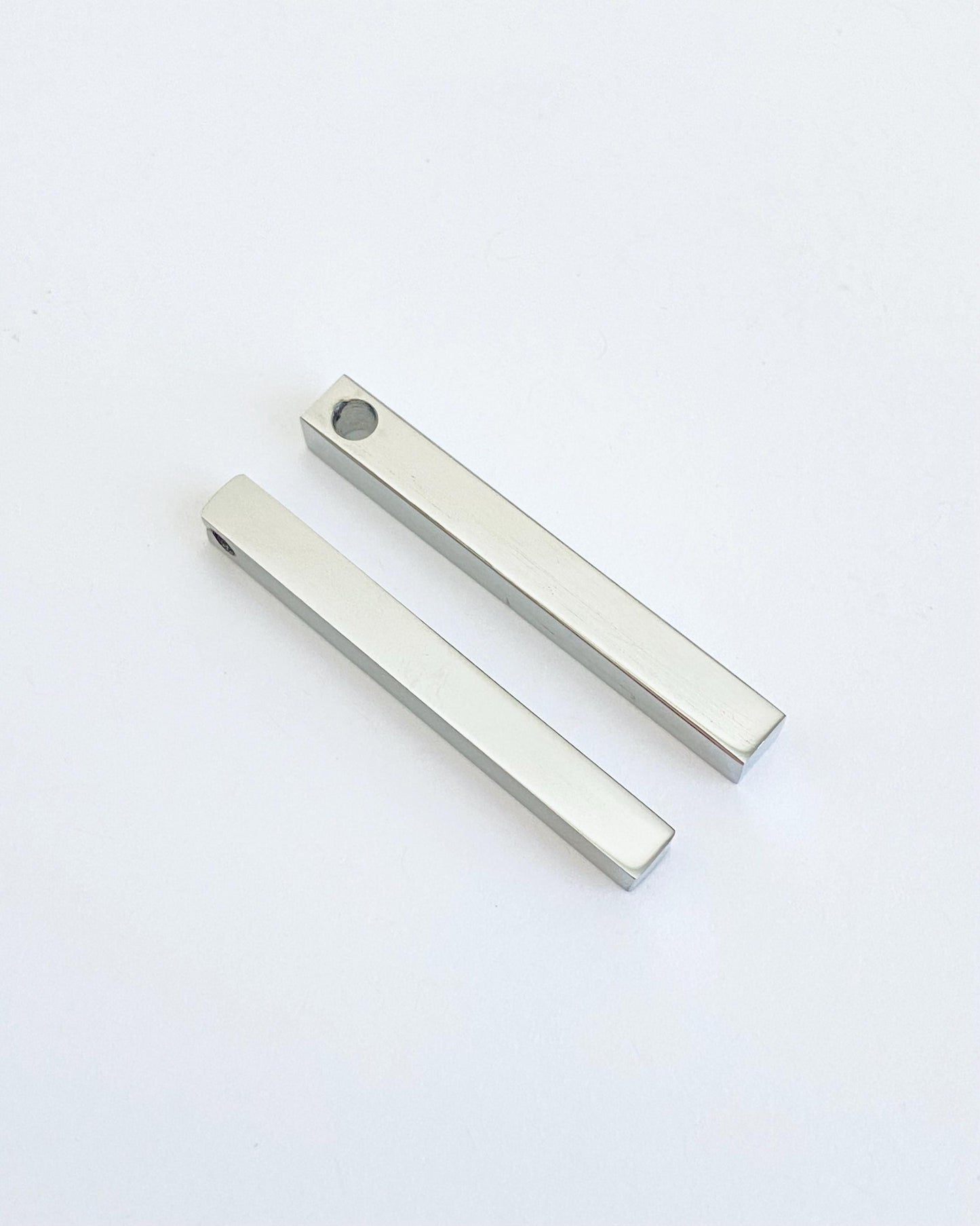 Engravable Stainless Steel Long Cube Blank (5mm x 40mm)
