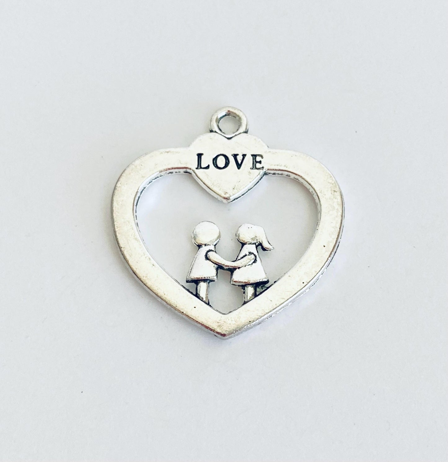 Base Metal Large Love Heart Charm